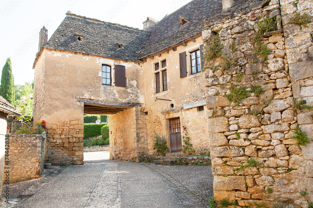Beynac et Cazenac. Rue du village. Dordogne. Nouvelle Aquitaine
