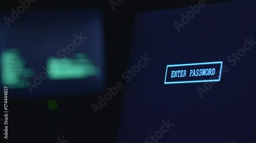 Correct password to log in. Black background. Close up photo
