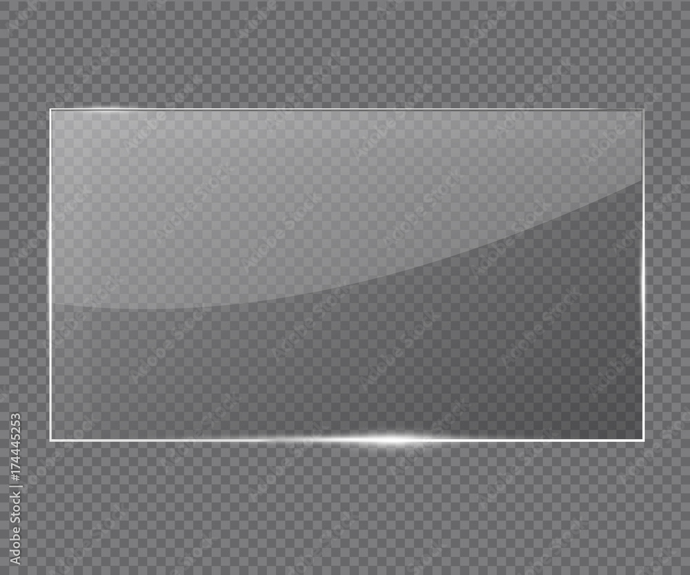 Glass banner realistic vector illustration Glass banner realistic vector illustration