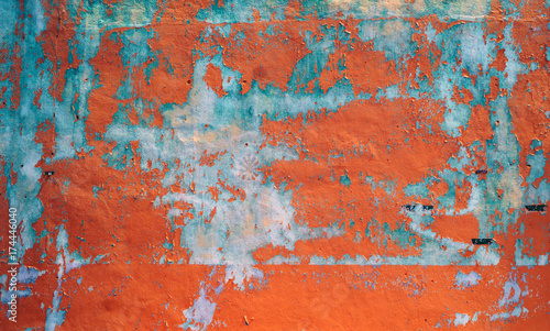 Closeup of painted old wall background