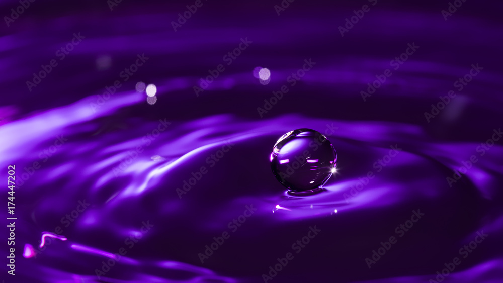 Water drop falling into water Water drop falling into water