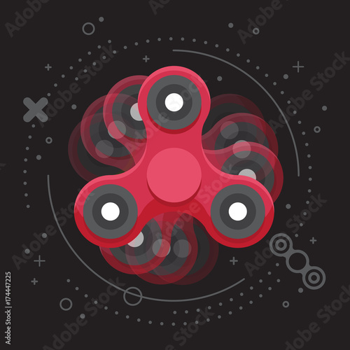 Moving red hand spinner leaflet