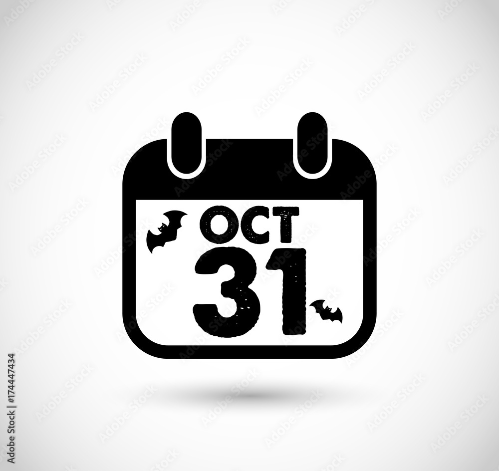 Calendar with Halloween date VECTOR icon Calendar with Halloween date VECTOR icon