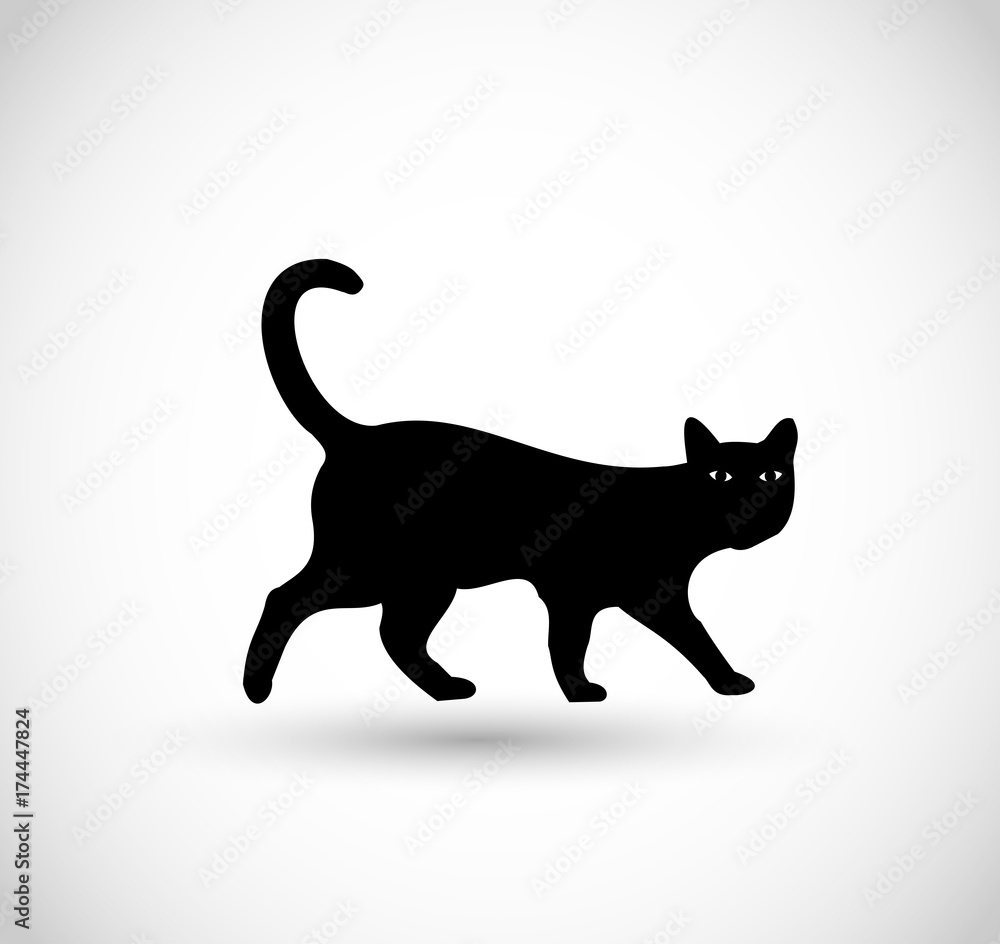 Black cat icon VECTOR