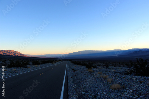 driving in the historical route 66 near Death Valley in Nevada in USA