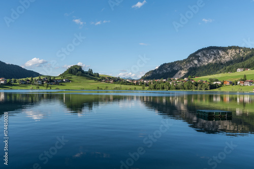 The mountain lake Thiersee in Tyrol, Austria