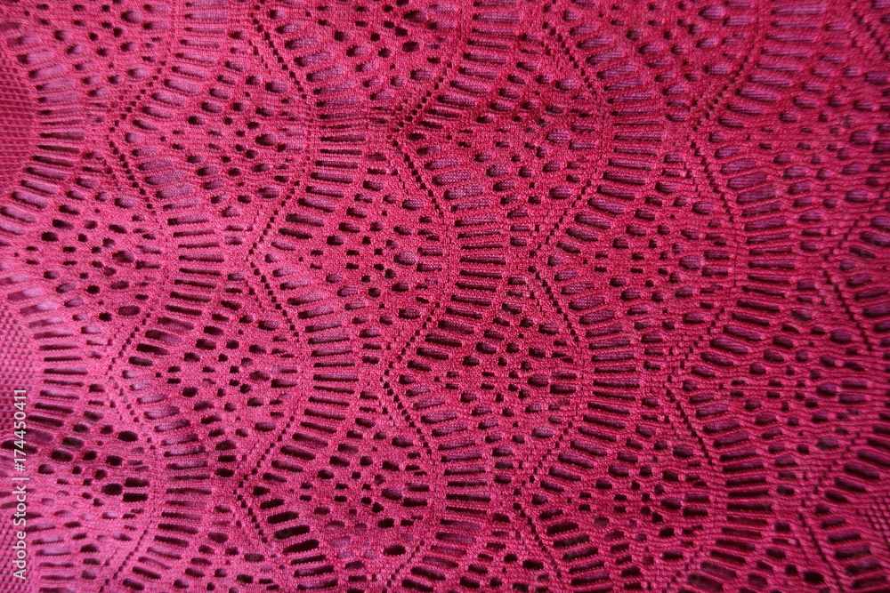 Waves pattern on ruby lace from above Waves pattern on ruby lace from above