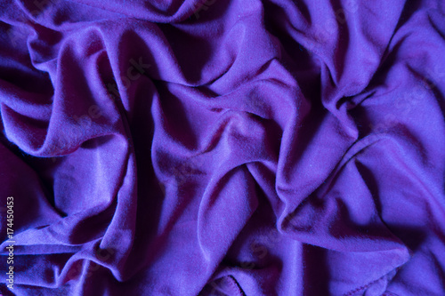 Violet cotton jersey fabric in soft folds
