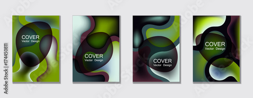 ... Fluid color covers set trendy vector design for business bro