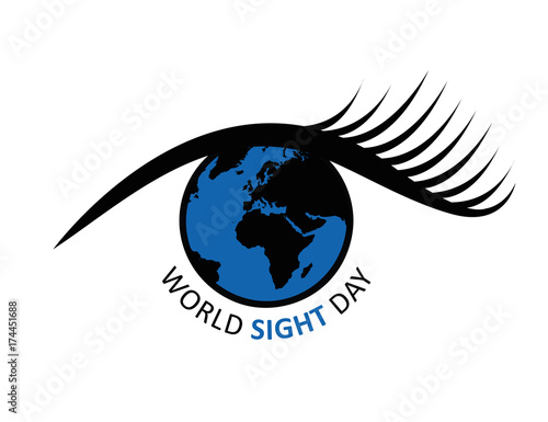 world sight day erde im blauen auge