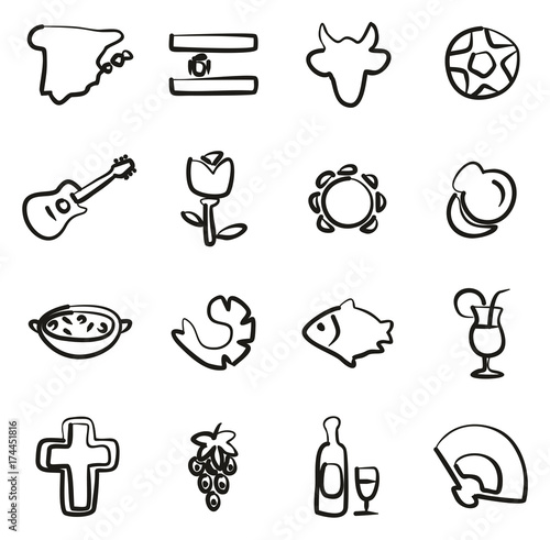 Spain Icons Freehand