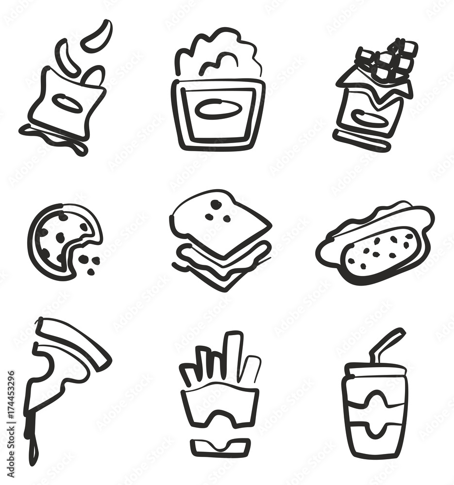 Snack Icons Freehand