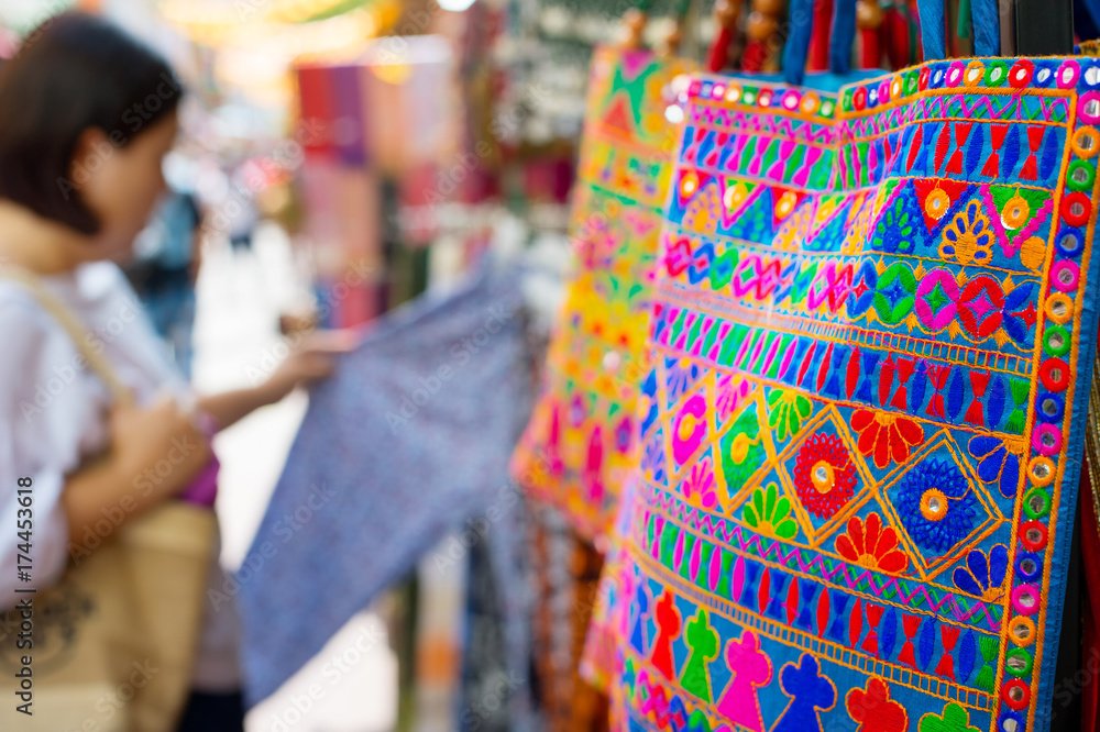 Obraz premium Torba na zakupy w Singapurze Chinatown Market