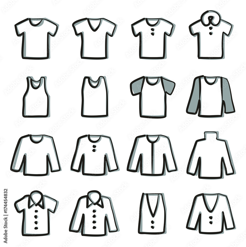 Shirt Icons Freehand 2 Color Shirt Icons Freehand 2 Color