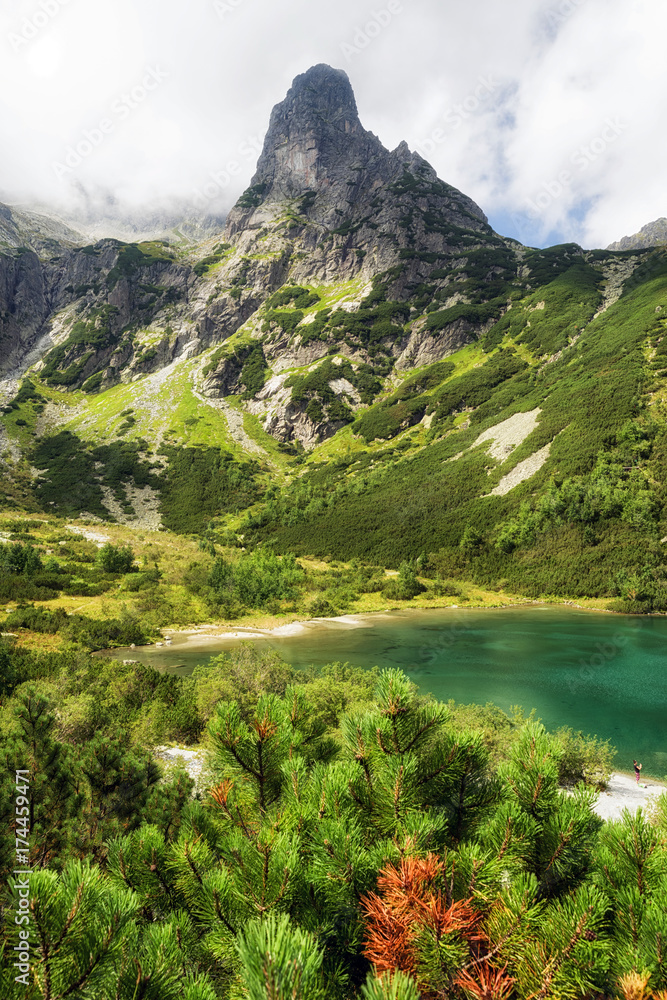 Lake Zelene pleso in High Tatras mountains, Slovakia Lake Zelene pleso in High Tatras mountains, Slovakia