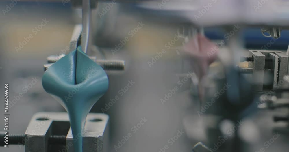 Testing of skin samples for wear resistance in a special laboratory Testing of skin samples for wear resistance in a special laboratory