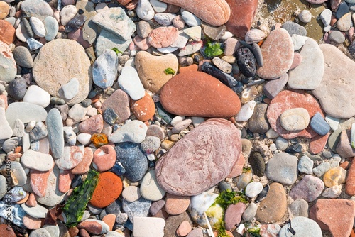 Kieselsteine, rundgeschliffene Steine am Nordstrand von Helgoland, Schleswig-Holstein, Deutschland, Europa photo