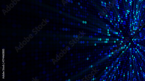 Blue glowing circle pixels ...