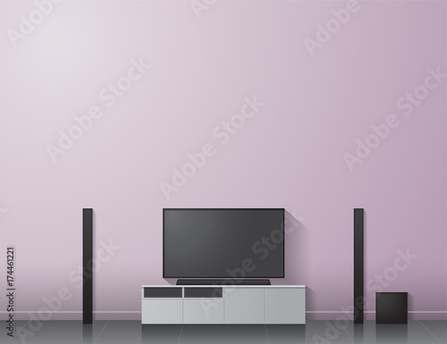 The living room interior modern style Vector illustration