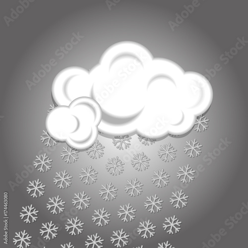 Snow and cloud. Weather icon. Vector illustration 