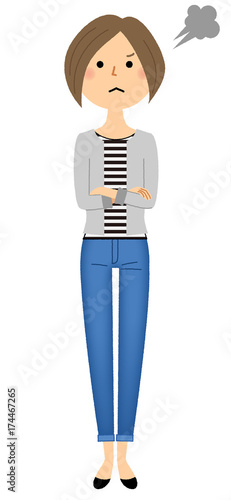 若い女性　ママ　怒る