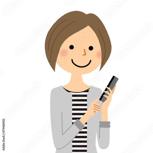 若い女性　ママ　スマホ