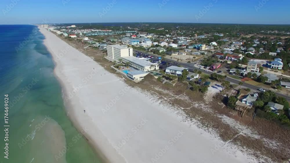 PANAMA CITY, FL - FEBRUARY 2016: Aerial view of city skyline and coastline. Panama City is a major attraction in Florida. PANAMA CITY, FL - FEBRUARY 2016: Aerial view of city skyline and coastline. Panama City is a major attraction in Florida.