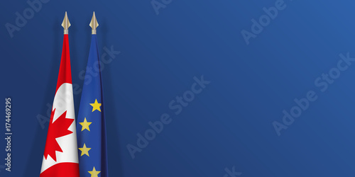 drapeau - Canada - Europe - canadien - européen - CETA - accord - présentation - fond
