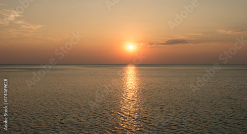 Beautiful sunset over the ocean for background.