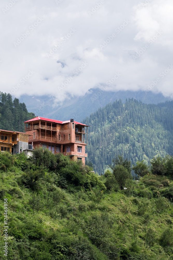 Large Building in the Indian Himalayas at Tosh