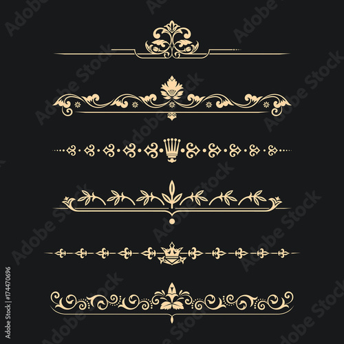 Set of calligraphical