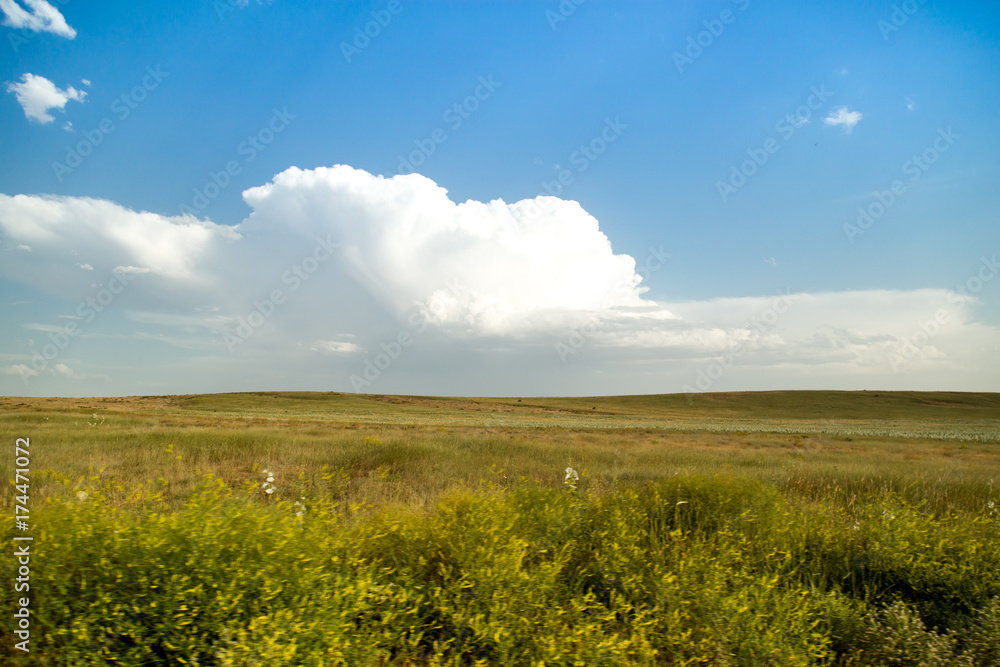 beautiful landscape with clouds in the sky