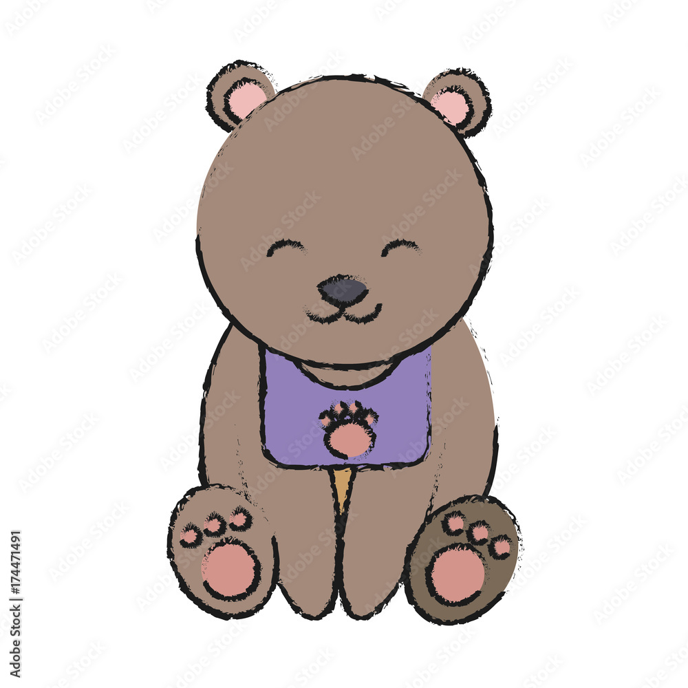 Obraz premium cute bear icon over white background vector illustration