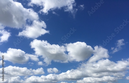 beautiful autumn sky with white clouds