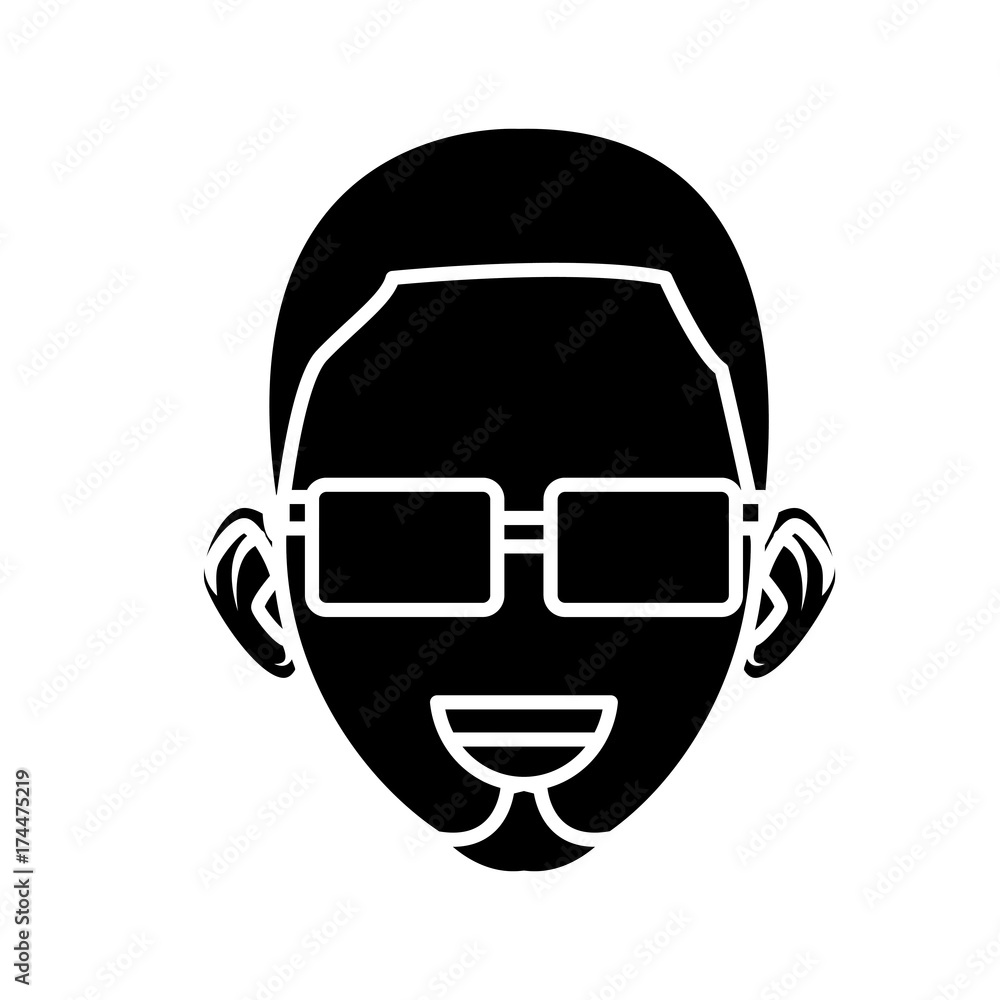Young man with sunglasses cartoon icon vector illustration graphic design Young man with sunglasses cartoon icon vector illustration graphic design