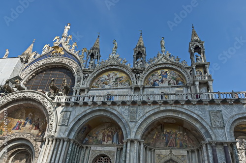 Fragment of  beauty Saint Mark's Basilica at San Marco square or piazza, Venezia, Venice, Italy, Europe  © vili45