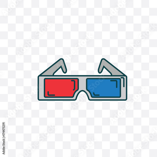 Cinema glasses icon vector