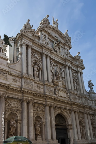 Facade of Santa Maria del Giglio, church in Venezia, Venice, Italy, Europe 