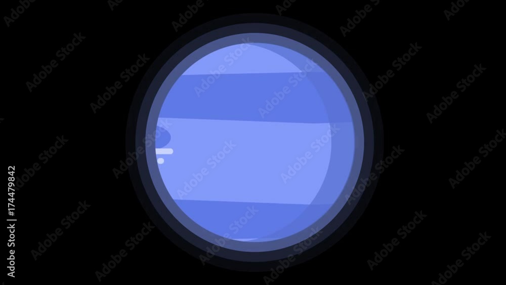 Neptune Planet Flat Desing Animation Neptune Planet Flat Desing Animation