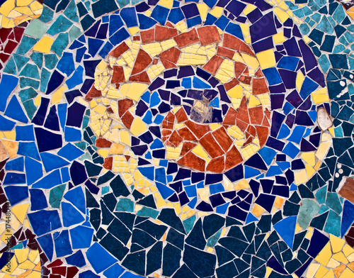 Photography Multicolored mosaic from tile