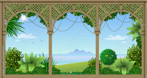 Veranda of a tropical hotel