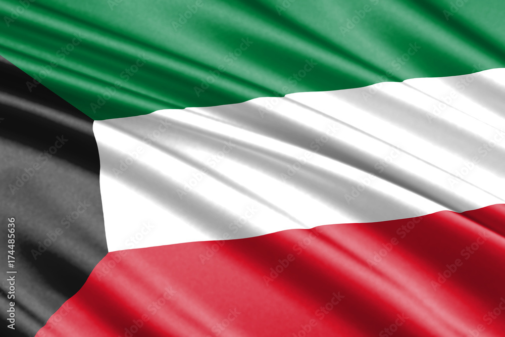 waving flag Kuwait waving flag Kuwait