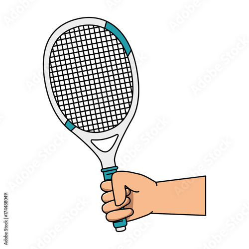 hand human with tennis racket