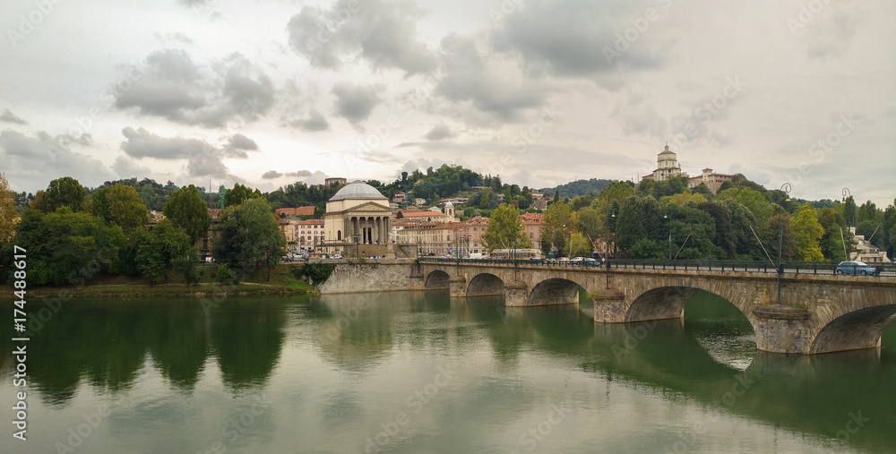Fototapeta premium View of Po river in Turin - Italy