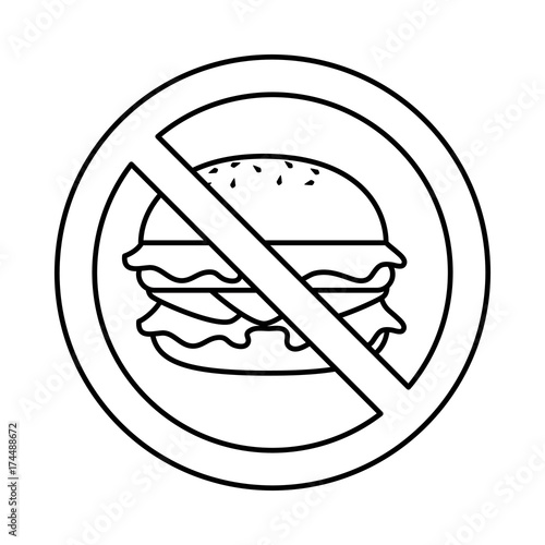 prohibited burger fast food icon