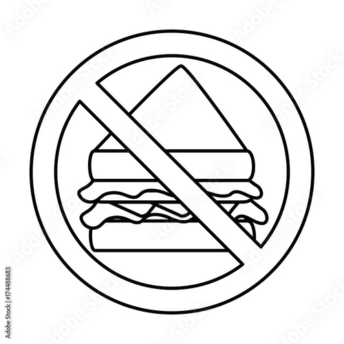 prohibited sandwich fast food icon