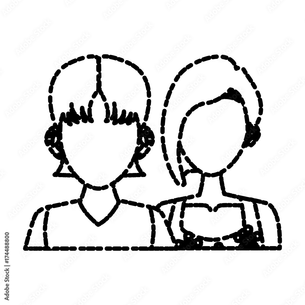 Young couple cartoon icon vector illustration graphic design