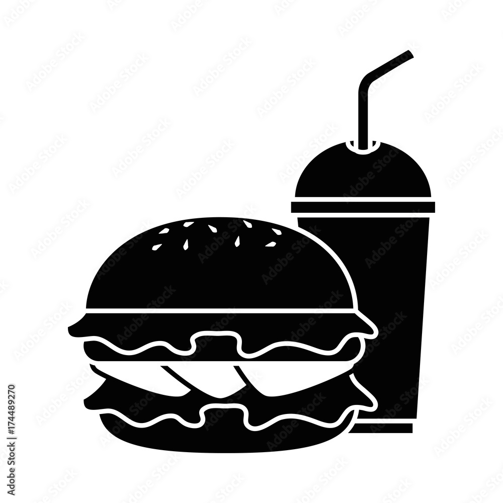 delicious burger with soda delicious burger with soda