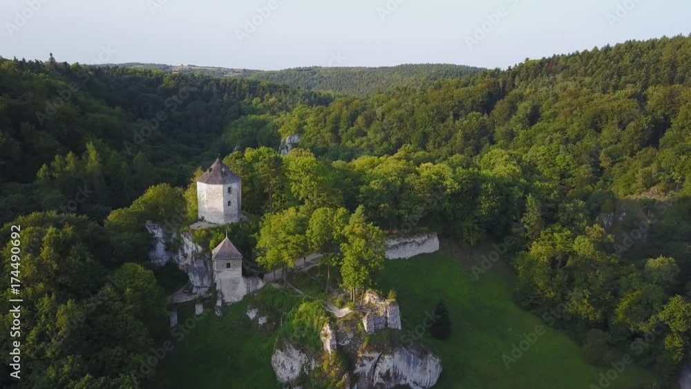 Beautiful castle on the hill in Ojcow, Poland Beautiful castle on the hill in Ojcow, Poland