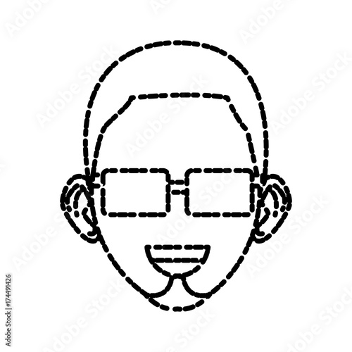 Young man with sunglasses cartoon icon vector illustration graphic design